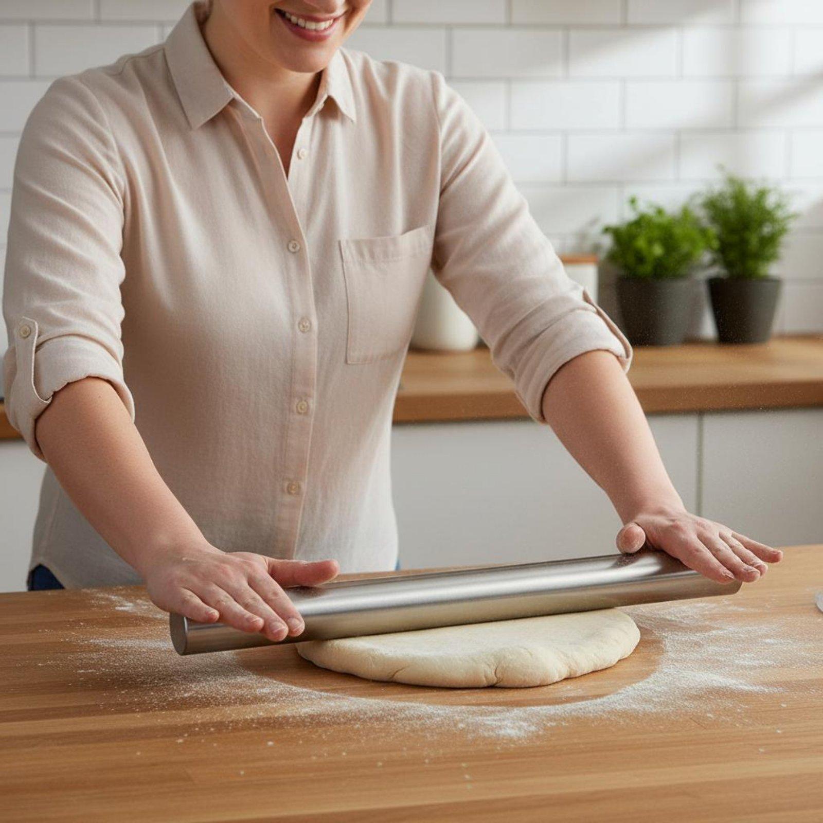 Kitchen Roller Baking - Professional Stainless Steel Rolling Pin for